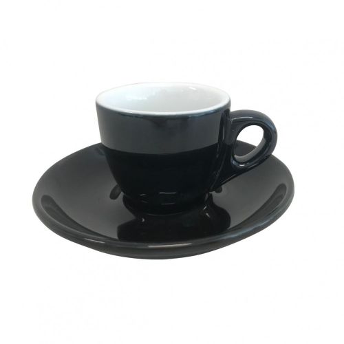 Black Style Kaffeetasse und Untertasse 7 cl. SET mit Möglichkeit zum Bedrucken
